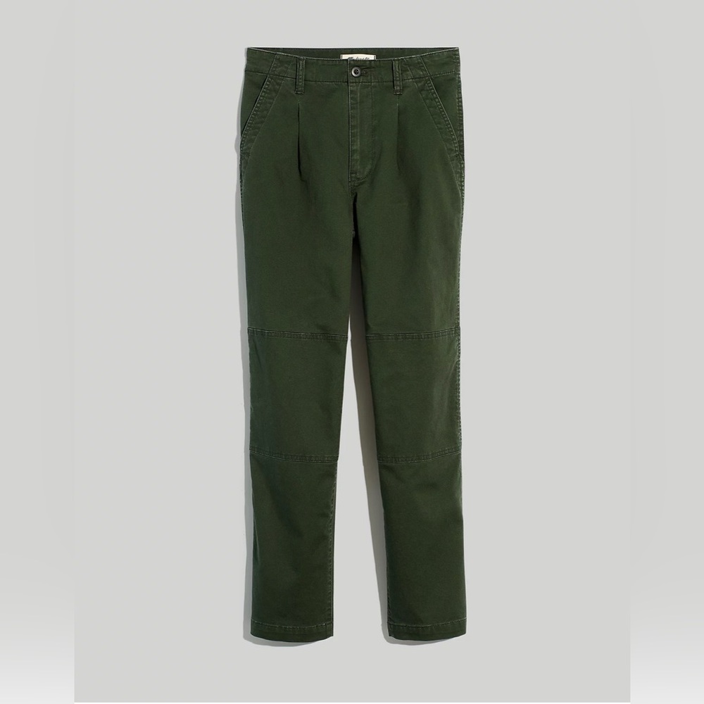 Madewell - The Perfect Straight Pant in Dark Forest Wash: Pleated Edition